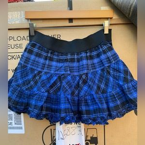 Justice Black Blue Ruffles Plaid Skirt sz.16